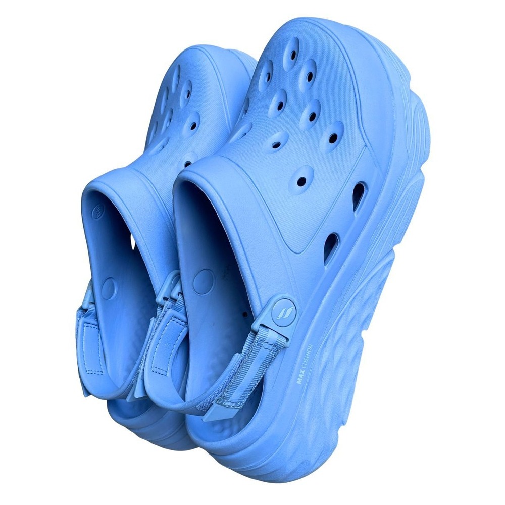 Skechers Foamies Max Cushioning Womens 10 Blue Clogs Slingback Water Shoes